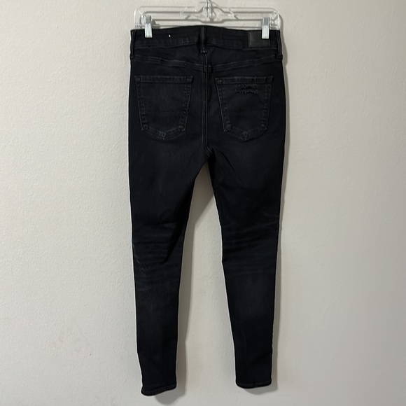 American Eagle The Lu(x)e Jean Hi-Rise Jegging Skinny Black Distressed Size 8 - Picture 11 of 16